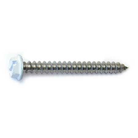 Midwest Fastener Sheet Metal Screw, #8 x 1-1/2 in, Painted 18-8 Stainless Steel Flange Hex Head 15 PK 71044